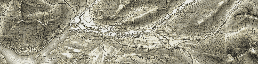 Old map of Allt Donachain in 1906