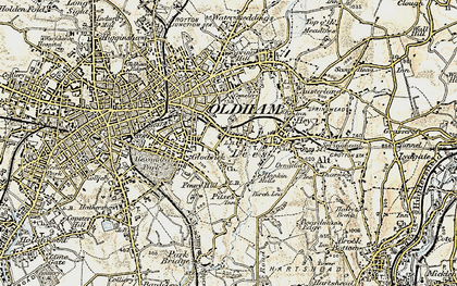 Old map of Glodwick in 1903