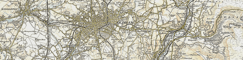 Old map of Glodwick in 1903