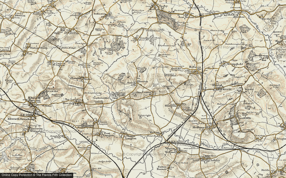 Old Map of Glooston, 1901-1903 in 1901-1903