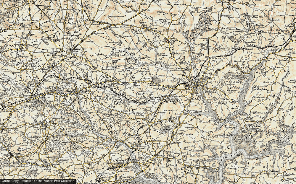 Old Map of Historic Map covering Besore in 1900