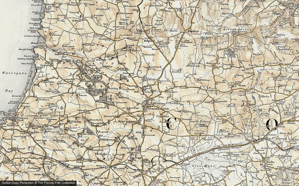 Old Map of Gluvian, 1900 in 1900