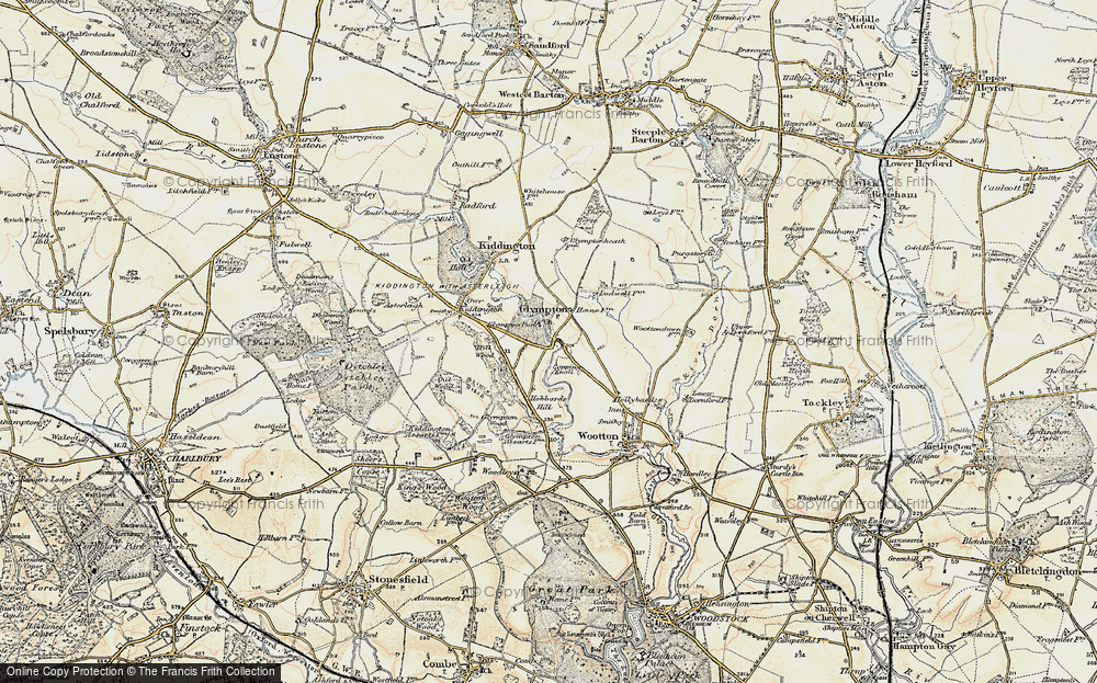 Old Map of Glympton, 1898-1899 in 1898-1899