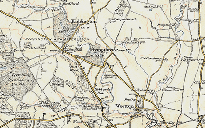 Old map of Glympton in 1898-1899