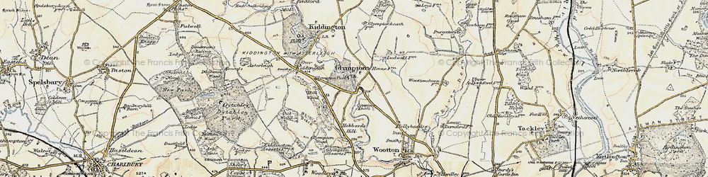 Old map of Glympton in 1898-1899