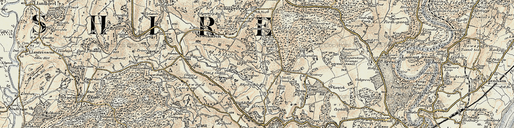 Old map of Glyn in 1899-1900