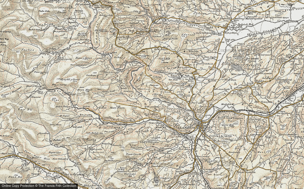 Old Map of Historic Map covering Bryntail in 1902-1903