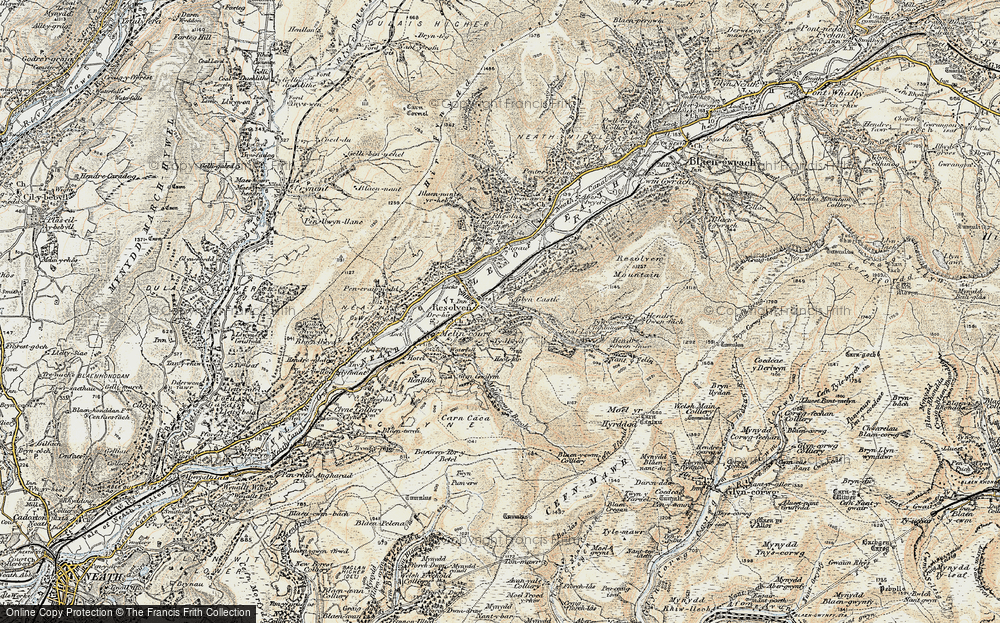 Old Map of Glyn Castle, 1900-1901 in 1900-1901