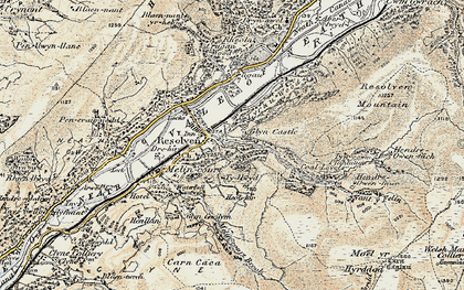 Old map of Glyn Castle in 1900-1901