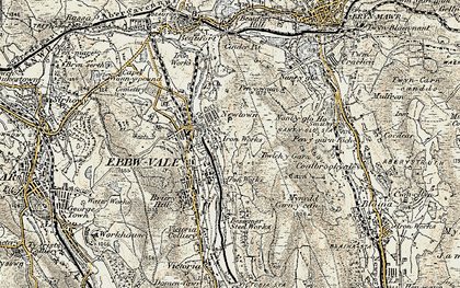 Old map of Glyn Etwy in 1899-1900