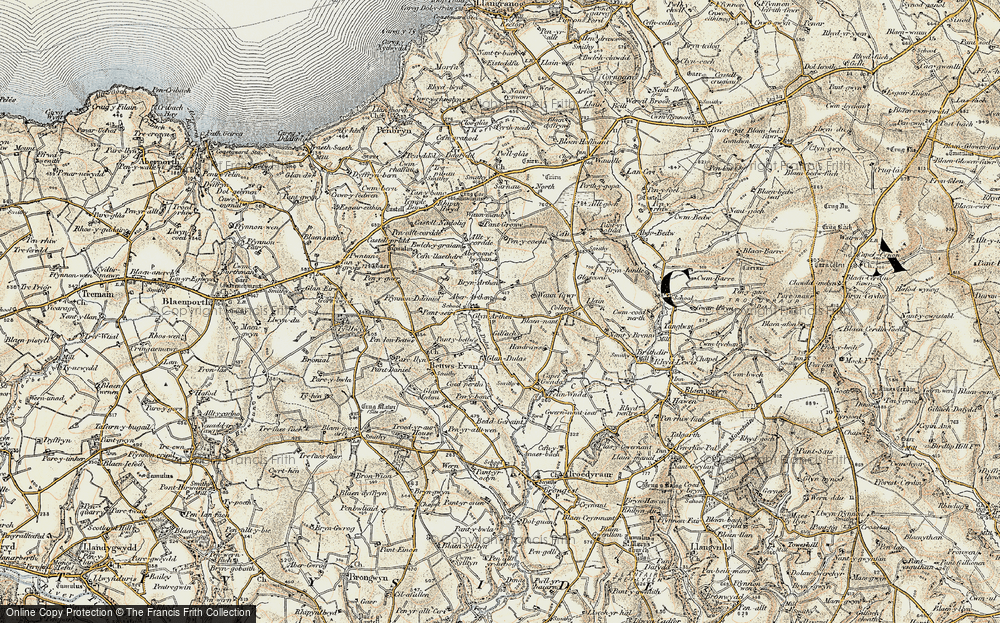 Old Map of Glynarthen, 1901 in 1901