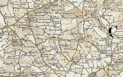 Old map of Glynarthen in 1901