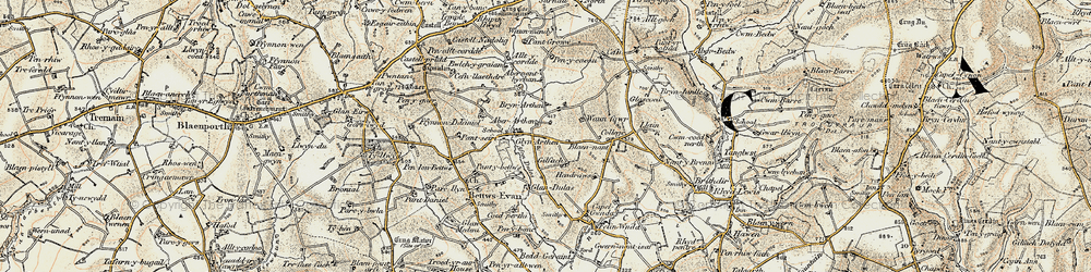 Old map of Glynarthen in 1901