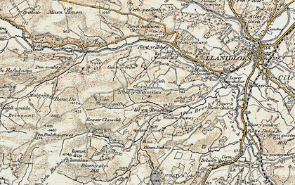 Old map of Glynbrochan in 1901-1903