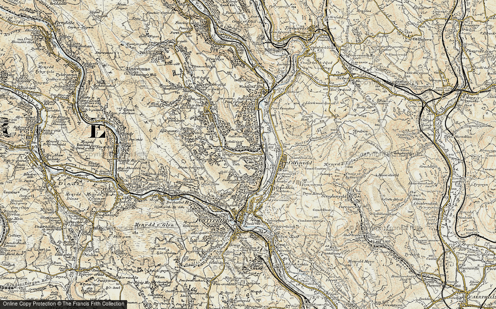 Old Map of Glyncoch, 1899-1900 in 1899-1900