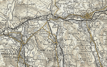 Old map of Glyncoed in 1899-1900
