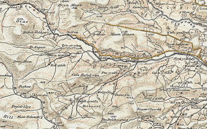 Old map of Glynhafren in 1902-1903