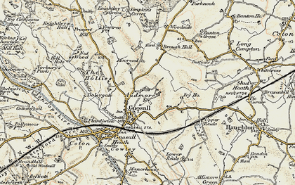 Old map of Audmore in 1902