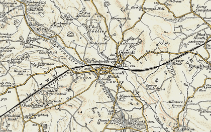 Old map of Gnosall Heath in 1902