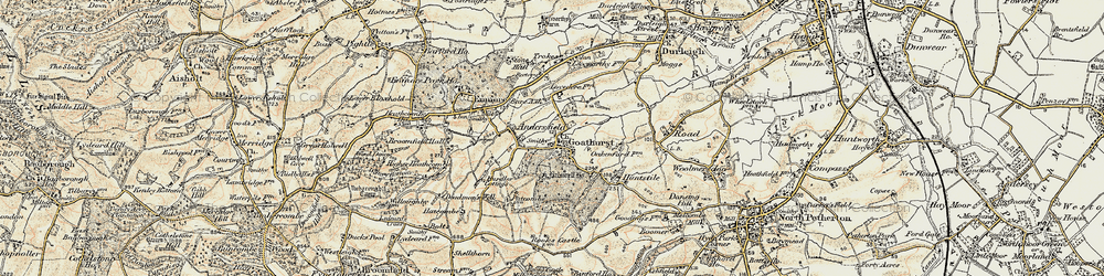 Old map of Goathurst in 1898-1900