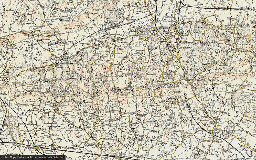 Old Map of Historic Map covering Apps Hollow in 1898