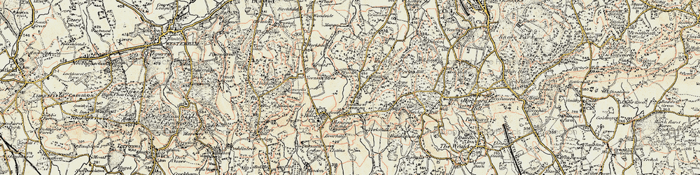 Old map of Goathurst Common in 1898