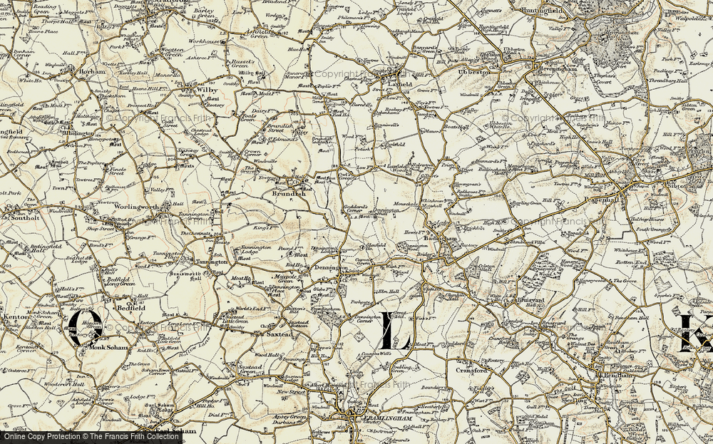 Old Map of Goddard's Corner, 1901 in 1901