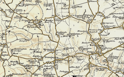 Old map of Goddard's Corner in 1901
