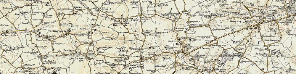 Old map of Goddard's Corner in 1901