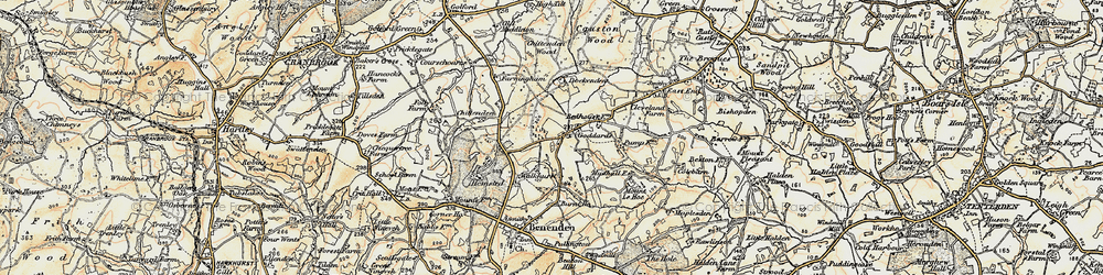 Old map of Goddard's Green in 1897-1898