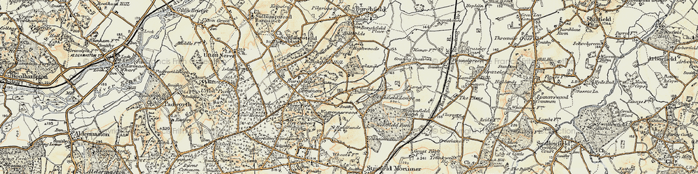 Old map of Goddard's Green in 1897-1900