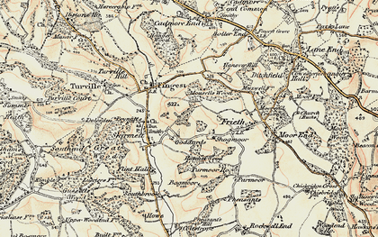 Old map of Goddards in 1897-1898