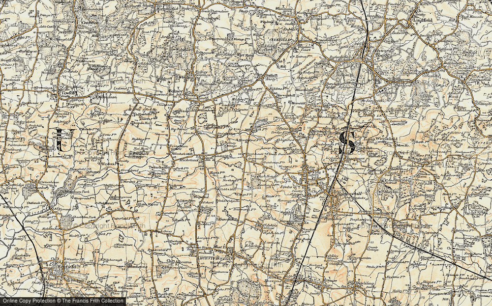 Old Map of Goddards' Green, 1898 in 1898