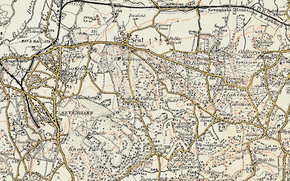 Old map of Godden Green in 1897-1898