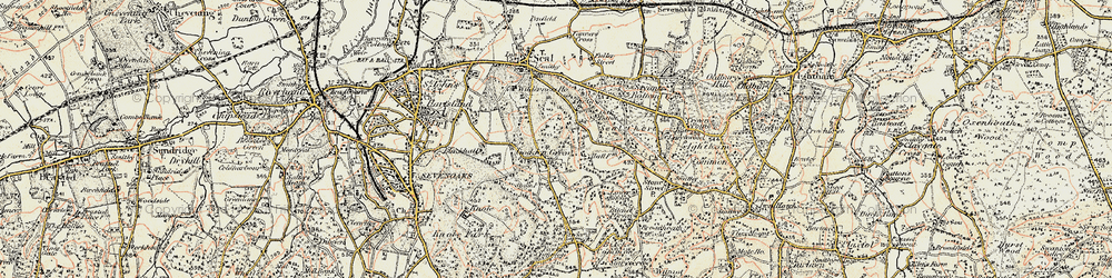 Old map of Godden Green in 1897-1898