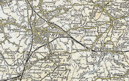 Old map of Godley Hill in 1903