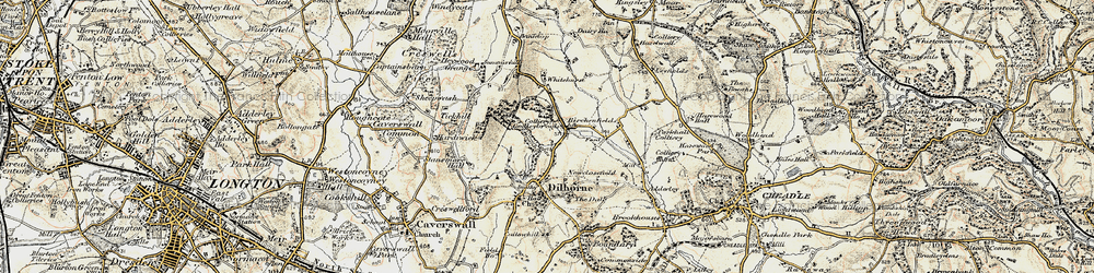 Old map of Whitehurst in 1902