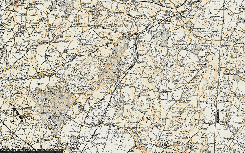 Old Map of Godmersham, 1897-1898 in 1897-1898