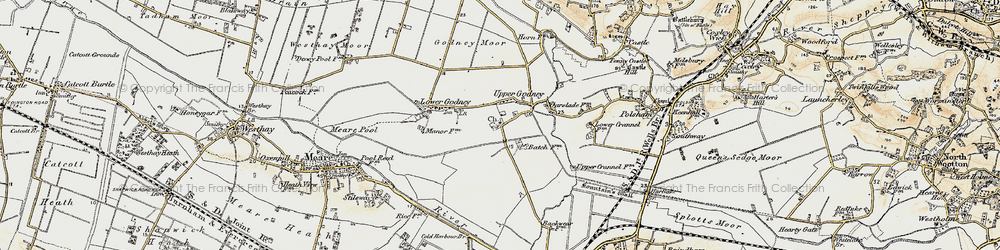Old map of Godney in 1898-1900