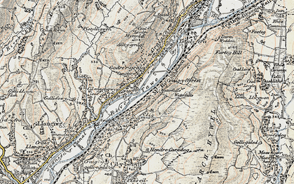 Old map of Godre'r-graig in 1900-1901