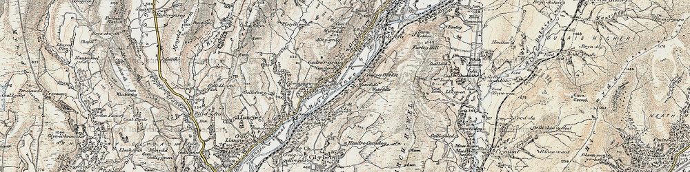 Old map of Godre'r-graig in 1900-1901