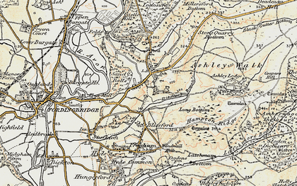 Old map of Godshill in 1897-1909