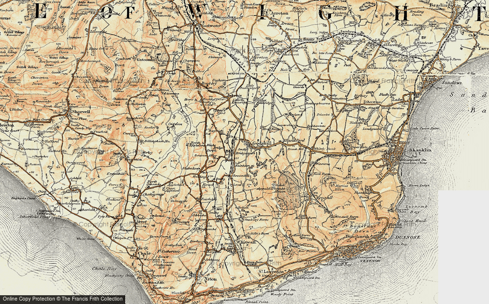 Old Map of Historic Map covering Bridgecourt in 1899
