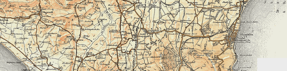 Old map of Bagwich in 1899