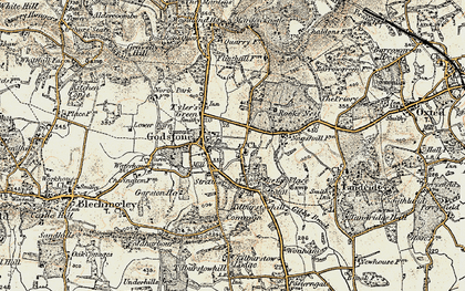 Old map of Godstone in 1898-1902