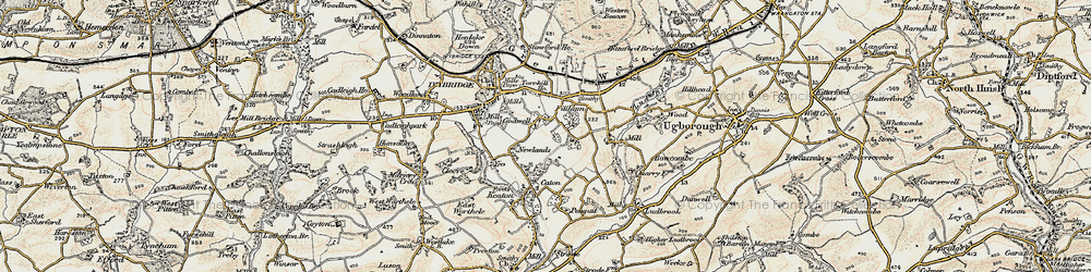 Old map of Godwell in 1899-1900