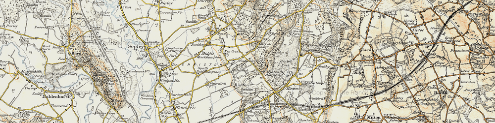 Old map of Burton Common in 1897-1909
