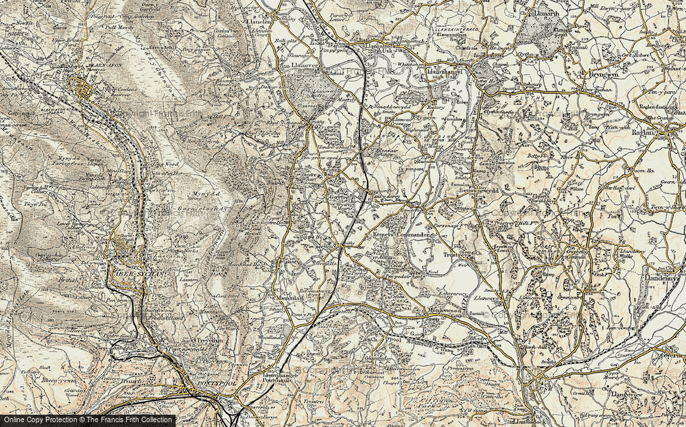 Old Map of Goetre, 1899-1900 in 1899-1900