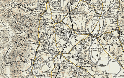 Old map of Goetre in 1899-1900