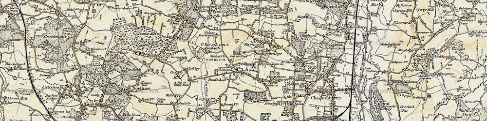 Old map of Goff's Oak in 1897-1898